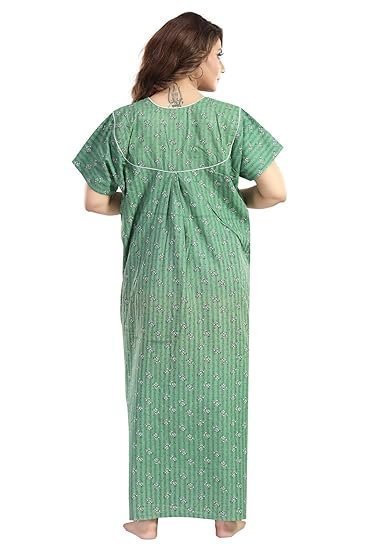 Women's Printed Polycotton Nightdress, Maxi Nighty Pack of 1 - Image 3