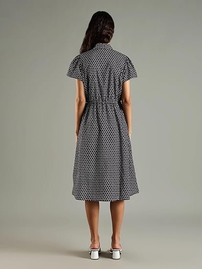 Cotton Spread Collar Shirt Dress - Image 4