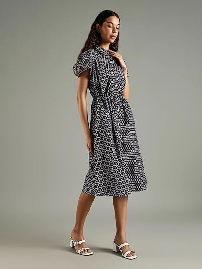 Cotton Spread Collar Shirt Dress - Image 2