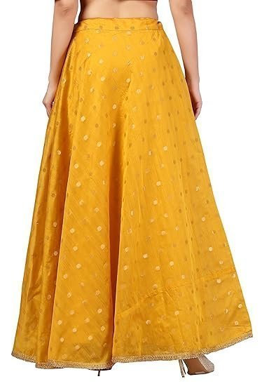 Women's Polyester Readymade Chanderi Silk Long Skirt Lahenga - Image 4