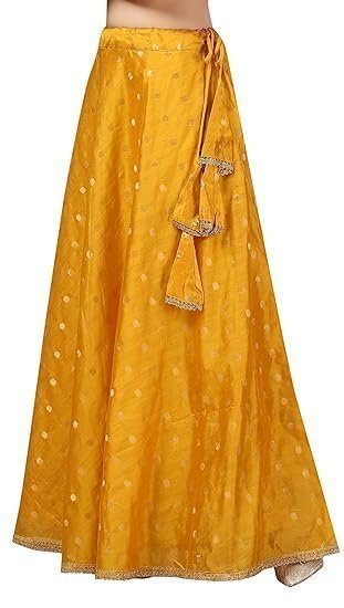 Women's Polyester Readymade Chanderi Silk Long Skirt Lahenga - Image 2